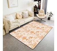 Happy Halloween Area Rugs, carino gatto fantasma antiscivolo tappeto gotico pipistrello e castello tappeto per interni tappeto ingresso, schizzo arancione casa soggiorno camera da letto, 12,7 x 1,8 cm