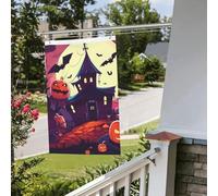 Happy Halloween Bandiera 2 x 3 Ft Outdoor Indoor Primavera Estate Autunno Inverno Giardino Bandiere con Occhiello Verticale Doppio Lato Festività Bandiere Banner per Decorazioni Cortile