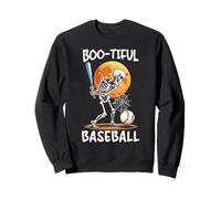 Happy Halloween Baseball Spooky Catcher Trucco O Scherzetto Felpa