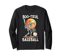 Happy Halloween Baseball Spooky Catcher Trucco O Scherzetto Maglia a Manica