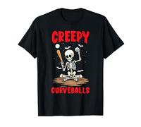 Happy Halloween Baseball Spooky Catcher Trucco O Scherzetto Maglietta