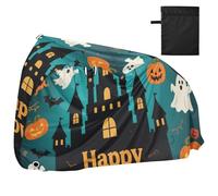 Happy Halloween Black Castle Copertura Impermeabile per Bici con Fori di Blocco Interno Esterno Storage Copertura Bici Elettrica Adatto per la maggior parte dei cobertor para motocicleta