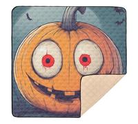 Happy Halloween Bloody Eyes Boo, grazioso tappetino pieghevole per bambini e attività per interni ed esterni, accogliente, traspirante, per giocare sulla pancia, per bambini, 127 x 127 cm