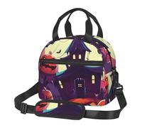 Happy Halloween Borsa per il pranzo per uomini e donne, isolata, per adulti, riutilizzabile, con tracolla regolabile, grande capacità, a prova di perdite, per lavoro, viaggi, ufficio