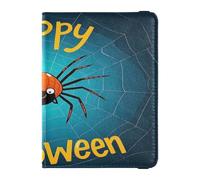 Happy Halloween Cartoon Carino Nero Cuoio decorativo portafoglio da viaggio donna passaporto titolare Documenti di viaggio Organizer Protector Carino passaporto Libro Leggero, Felice Halloween cartone