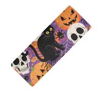 Happy Halloween Cat Skull Pumpkin stampato yoga mat bulk spessore 1 mm per le donne antiscivolo, con borse tapete para ejercicio 180,3x66 cm