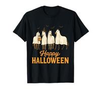 Happy Halloween Cavallo Fantasma Spooky Stagione Cavallo Amante delle Donne Maglietta