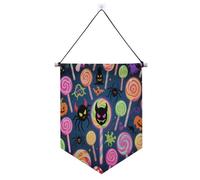 Happy Halloween Colorful Candy Ghosts appeso banner con asta telescopica porta banner esterno patio arredamento per Festival & giorno speciale suministros para fiesta de a?o nuevo