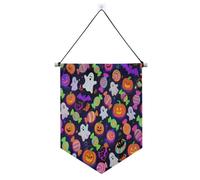 Happy Halloween Colorful Candy Ghosts banner gancio per parete con asta telescopica banner stanza decorazioni da appendere per ufficio, scuola, aula, dormitorio, casa suministros para fiesta de a?o