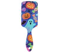 Happy Halloween Colorful Candy Ghosts spazzola antistatica per capelli nero donna cuoio capelluto massaggiatore spazzola per la perdita dei capelli con manico ergonomico cepillo para cabello rizado