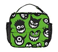 Happy Halloween con testa horror borsa per il pranzo per bambini impermeabile Teen Lunch Box tracolla e portabottiglie grande capacità borsa tote per scuola ufficio campeggio picnic