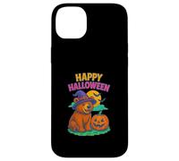 Happy Halloween Cute Bear in Witch Hat with Pumpkin Custodia per iPhone 14 Plus