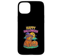 Happy Halloween Cute Bear in Witch Hat with Pumpkin Custodia per iPhone 15 Plus