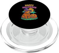 Happy Halloween Cute Bear in Witch Hat with Pumpkin PopSockets PopGrip per MagSafe