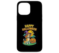 Happy Halloween Cute Dog with Pumpkin Witch Hat Art Custodia per iPhone 13 Pro Max