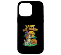 Happy Halloween Cute Dog with Pumpkin Witch Hat Art Custodia per iPhone 14 Pro Max