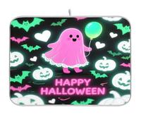 Happy Halloween Cute Girl Pink piatto mat contatore tappetini per cucina scolapiatti tappetino e rack scolapiatti tappetino cucina grande scolapiatti tappetino 18 x 24
