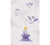 Happy Halloween Dot Grid Notebook - Ghosts & Candle Cover (100 Pages) - Greeting Card Alternative