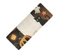 Happy Halloween Dreamy Pumpkin Cat stampato tappetino da yoga all'aperto Spessore 1 mm per gli uomini antiscivolo, con borsa per il trasporto tapete para ejercicio 180,3 x 66 cm