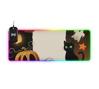 Happy Halloween Dreamy Pumpkin Cat Wirel Charging Glowing Mouse pad per computer portatile non lavabile Scrivania top 89,9 x 39,9 cm Mouse e tastiera mat