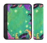 Happy Halloween Dreamy Witch Hat 2 cuscinetti per orecchie da spalla per cintura di sicurezza per proteggere collo e spalle per borsa per cintura da carrello