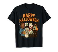 Happy Halloween Drinking Squad t-Shirt Divertente Monster Party Maglietta