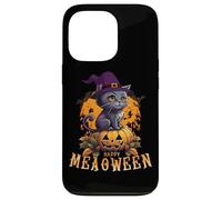 HAPPY HALLOWEEN GATTO con un cappello da strega e una zucca di Halloween Custodia per iPhone 13 Pro