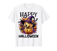 Happy Halloween Golden Retriever Amante dei Cani Halloween Divertente Maglietta