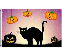 Happy Halloween Jack-O-Lantern Pumpkins Cat Hallowmas Autumn Bandiera Pirata 90X150Cm Stagionali Banner Appendere Bandiera Vacanza Per Balcone Festival Parete