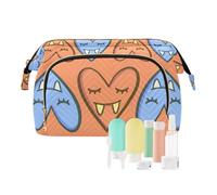 Happy Halloween Love Vampiro Cosmetic Bag Leggero Appeso Viaggio Toiletry Bag Gioielli per Accessori da Viaggio, Felice Halloween Amore Vampiro, 1 size