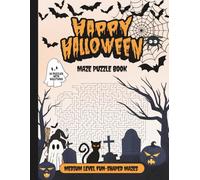 Happy Halloween Maze Book For Adults: Halloween Shaped Maze Puzzle Book For Adults