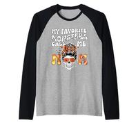Happy Halloween My Favorite Monsters Call Me Mom - Panino disordinato Maglia con Maniche Raglan