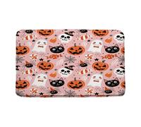 Happy Halloween Pink Cute G-Host Pumpkin Spooky Spider Web Cartoon Halloween Party Horror Night Creative Tappeto Entrata Morbido Zerbino Ingresso Asciugatura Rapida Zerbino Asciugapassi 40X60Cm
