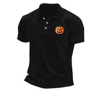 Happy Halloween Polo da uomo a tema spettrale costumi a maniche corte abbottonatura teschio scheletro t-shirt t-shirt tees, A02-black Halloween Polo Shirt per Uomo, 4XL