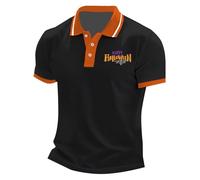 Happy Halloween Polo da uomo T-shirt ragnatela spettrale costume camicia manica corta button down tee top, A01-black1 Polo Halloween per Uomo, XL