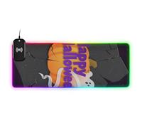 Happy Halloween Pumpkin Black Wirel Charging Glowing Mouse pad Cool for Desk 89,9 x 40,9 cm Mousepad Big