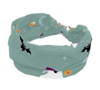 Happy Halloween Pumpkin Ghost Fasce per capelli da donna, fascia larga, annodata attorcigliata, per yoga, allenamento, morbida fascia elastica, accessori per capelli alla moda