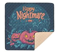Happy Halloween Pumpkins Art - Tappetino da gioco imbottito per bambini, morbido, spesso, per interni ed esterni, portatile, per bambini, 127 x 127 cm