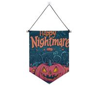 Happy Halloween Pumpkins banner da appendere alla parete con bandiere telescopiche asta banner decorazione esterna per ufficio, scuola, aula, dormitorio, casa