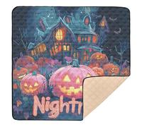Happy Halloween Pumpkins Pink Jack-o-Lantern Pumpkin Happy Halloween Grande ed elegante tappetino da gioco per bambini per attività portatile tappetino per l'intrattenimento per neonati e bambini, 127