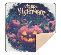 Happy Halloween Pumpkins Pink Jack-o-Lantern Pumpkin Happy Halloween Grande ed elegante tappetino da gioco per attività per bambini per interni ed esterni resistente all'acqua sala giochi tappetino