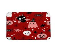 Happy Halloween Red Cute G-Host Spooky Cartoon Halloween Party Horror Night Creative Zerbino Asciugapassi Morbido Tappeti Da Bagno Confortevole Tappeto Entrata Per Corridoio Doccia Vasca 40X60Cm