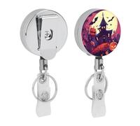 Happy Halloween retrattile badge bobina con robusta clip a coccodrillo carino infermieristica porta badge porta carte d'identità portachiavi per impiegati in ufficio, insegnanti, donne regali