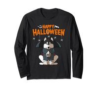 Happy Halloween Siberian Husky Amante dei Cani Maglia a Manica