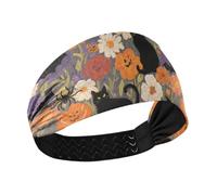 Happy Halloween Skull Flowers no slip donna fasce elastiche per capelli per corsa make up basket corsa