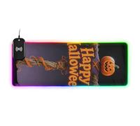 Happy Halloween Spaventapasseri Nero Wirel Ricarica Incandescente Mouse pad Big Antiscivolo Lavoro 89,9 x 40,6 cm tappetino per mouse