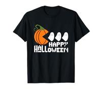 Happy-Halloween Spettrale Zucca Creepy Boo Mezzanotte Brividi Maglietta