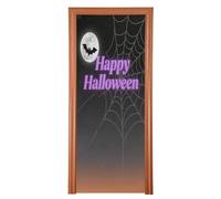 Happy Halloween Spider Web Nero Decorazioni di Halloween Copertura per porta in vetro 88,9 x 200,7 cm Just Married Banner Portico Decorazione per interni ed esterni M