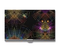 Happy Halloween Spider Web personalizzato porta biglietti da visita professionale tascabile organizer per uomini e donne, Stile:, Taglia unica, MHXYZHW