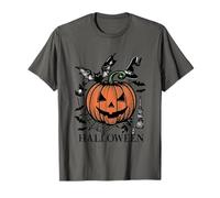 Happy-Halloween Spooky Zucca Creepy Boo Bone Sonaglio Maglietta